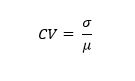 Formula for coefficient of variation